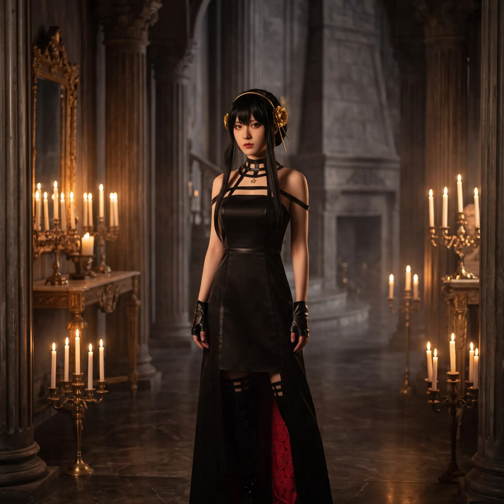Costume Cosplay Yor Forger – Spy x Family – Robe Noire – vue 5 | BubuKawaii