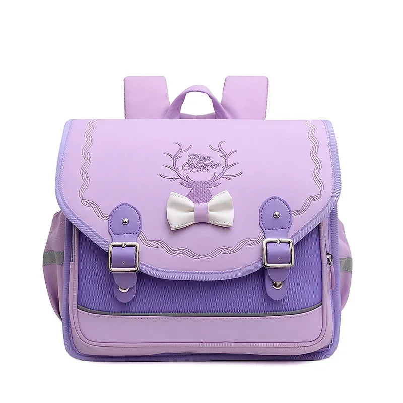 Sac à Dos Orthopédique Floral – Écolière Kawaii – Violet | BubuKawaii