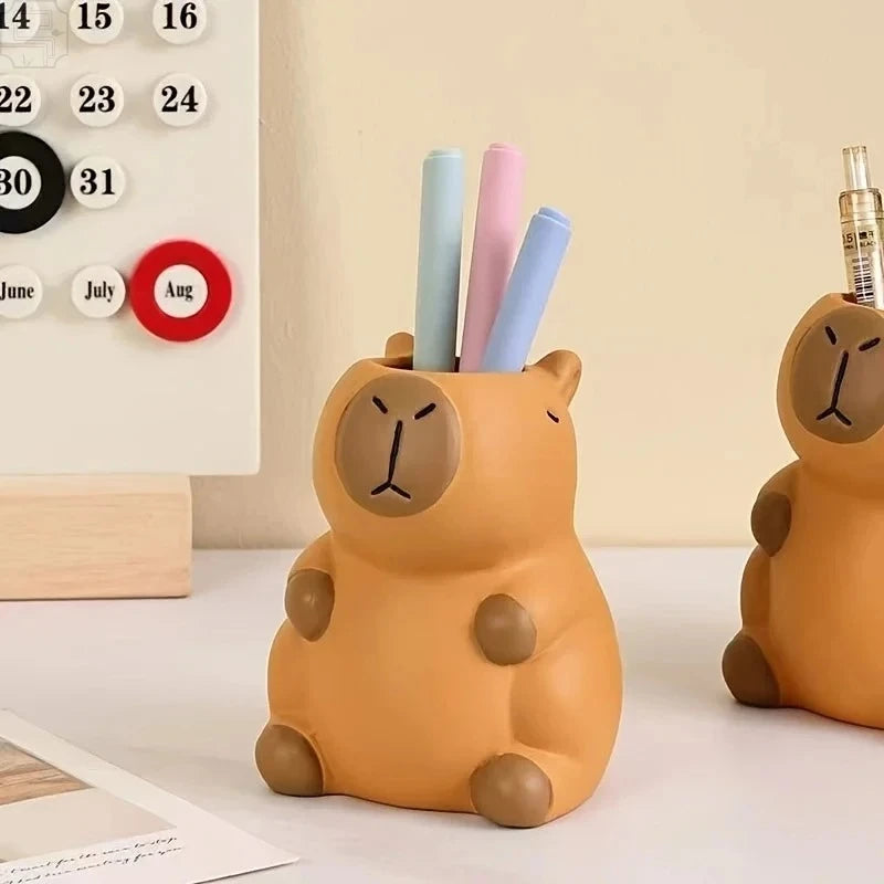 Kawaii Capybara Pen Holder – Desk Organizer