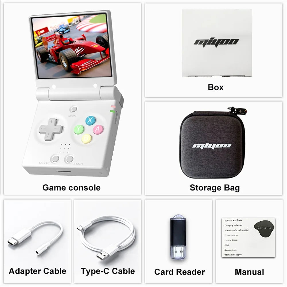 MIYOO Mini Flip Retro Handheld Game Console With New Hinge 2.8''IPS Screen Portable… – Blanc 64G / 64G – vue 8 | BubuKawaii