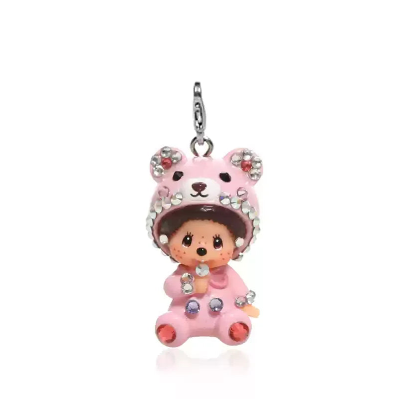 Monchhichi – pendentif mignon pour sac d'école, porte-clés, décoration de téléphone portable, ornements Anime, jouet…