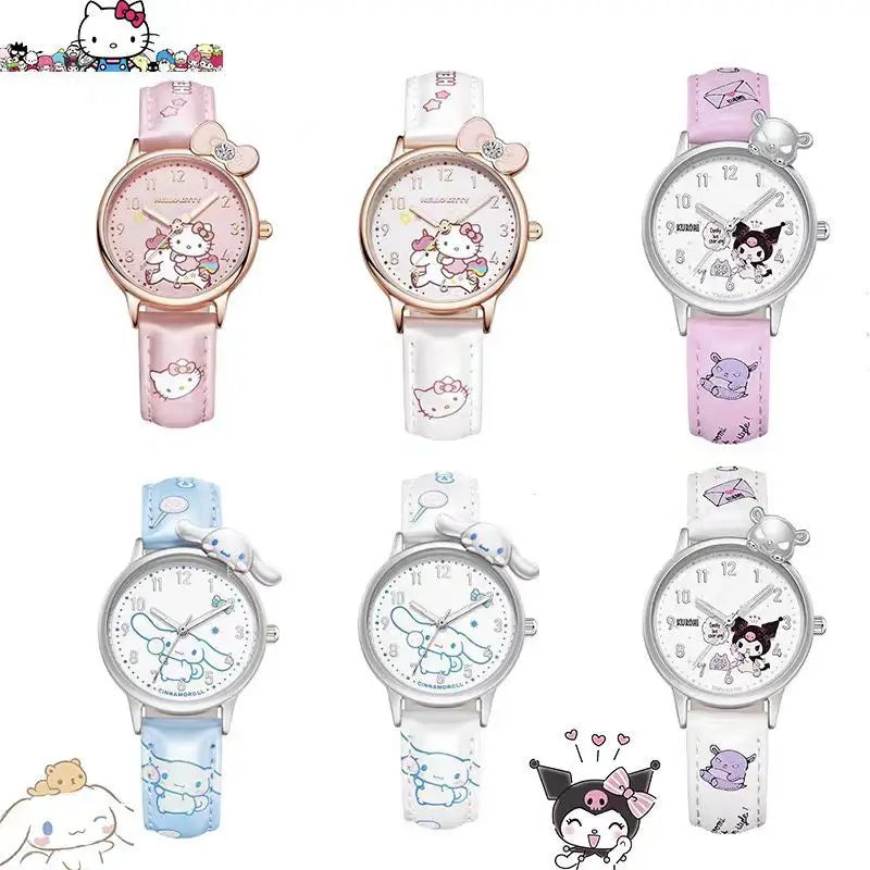 Kawaii Quartz Watch – Hello Kitty, Kuromi & Cinnamoroll