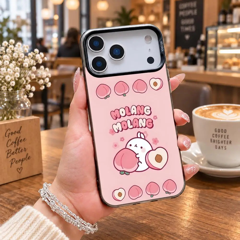 iPhone Hülle Molang – Bunter Rahmen, Kameraschutz