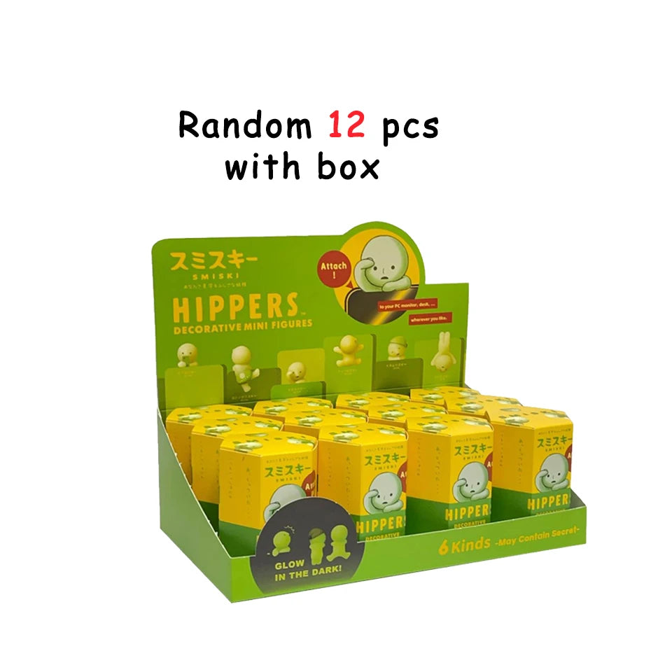Yoga Room Series: Blind Box Figurine Surprise Gift Box with Multiple Luminous Green Dolls for Decorative Toy