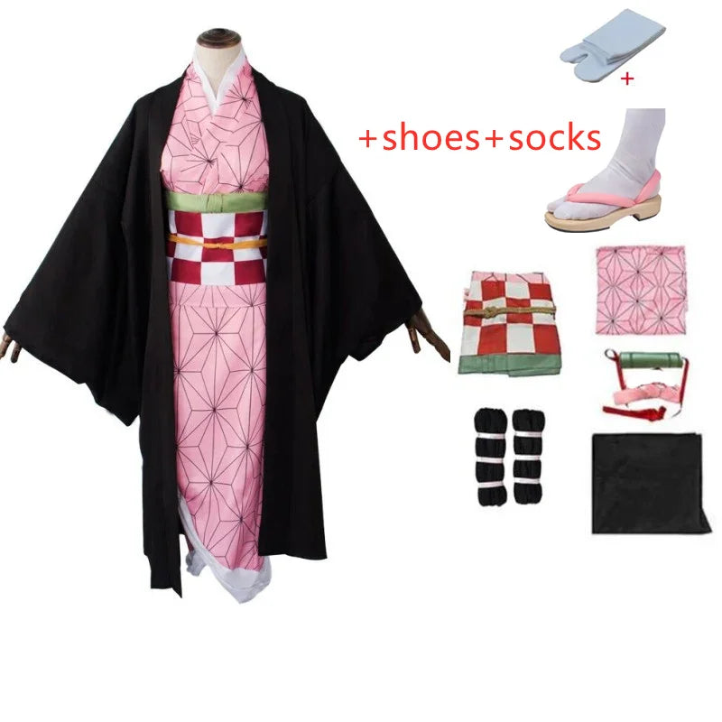 Demon Slayer Kamado Nezuko Cosplay Halloween Costume Party Clothes Anime… – Costume et chaussures – vue 10 | BubuKawaii