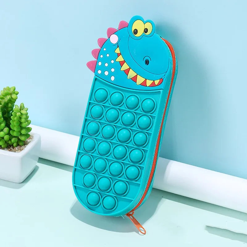 1Pc New Cartoon Silicone Pencil Case Pioneer of Rodent Eradication Stationery Storage Bag Decompression Stationery Box – c