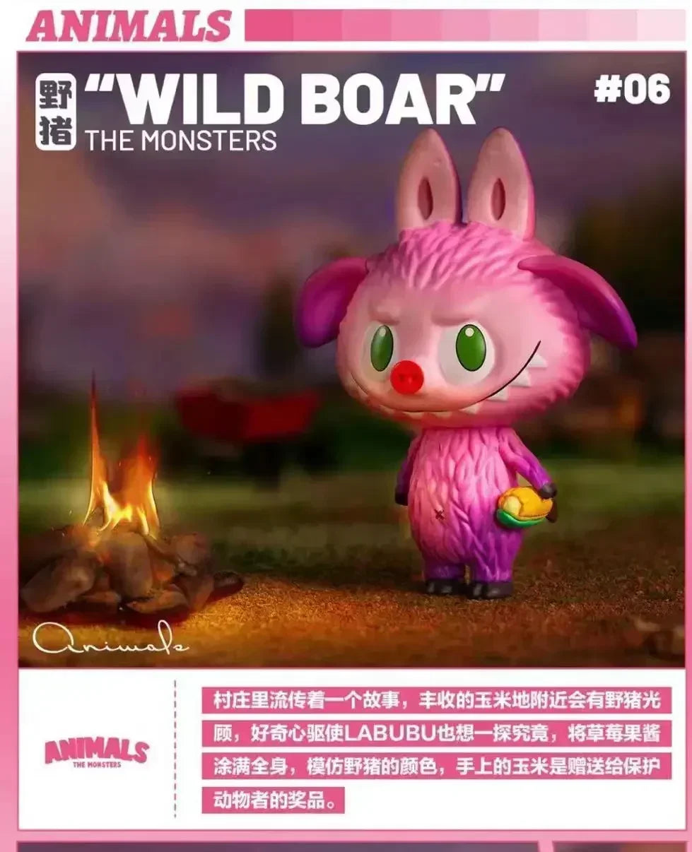 POP MART LABUBU les monstres série animaux boîte aveugle boîte mystère devinez sac jouets poupée Anime Figure…