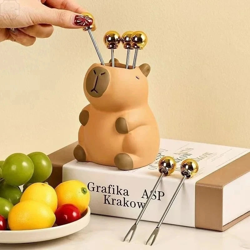 Kawaii Capybara Pen Holder – Desk Organizer