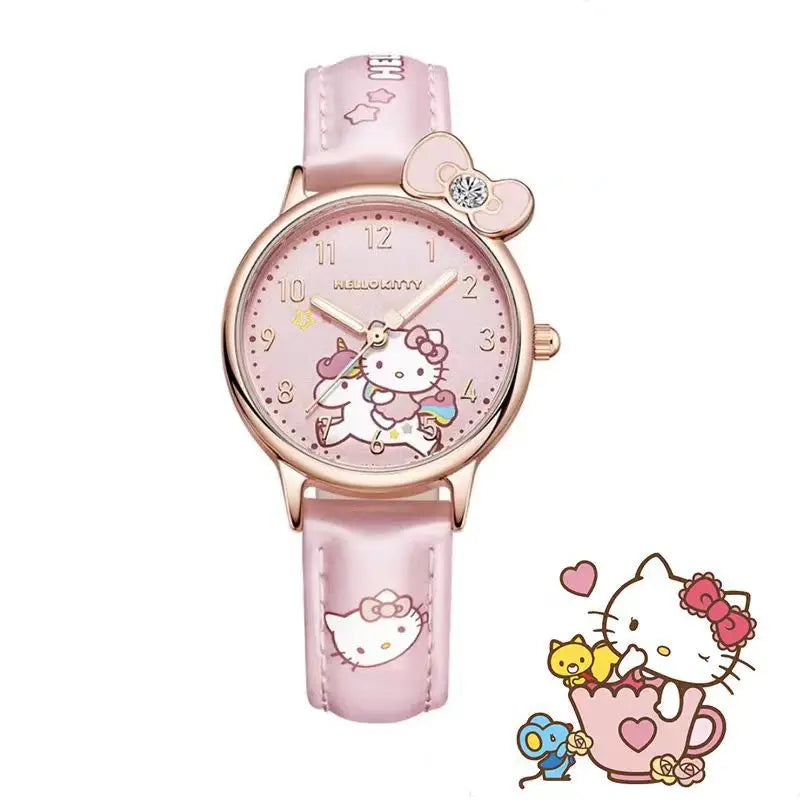 Montre Quartz Kawaii – Hello Kitty, Kuromi & Cinnamoroll – Orange | BubuKawaii