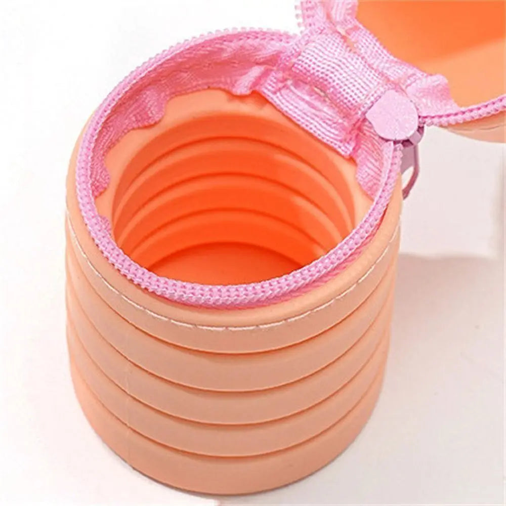 Cartoon Animal Foldable Silicone Pencil Case Flexible Desk Organizer Stationery Storage Bag Cute… – vue 5 | BubuKawaii