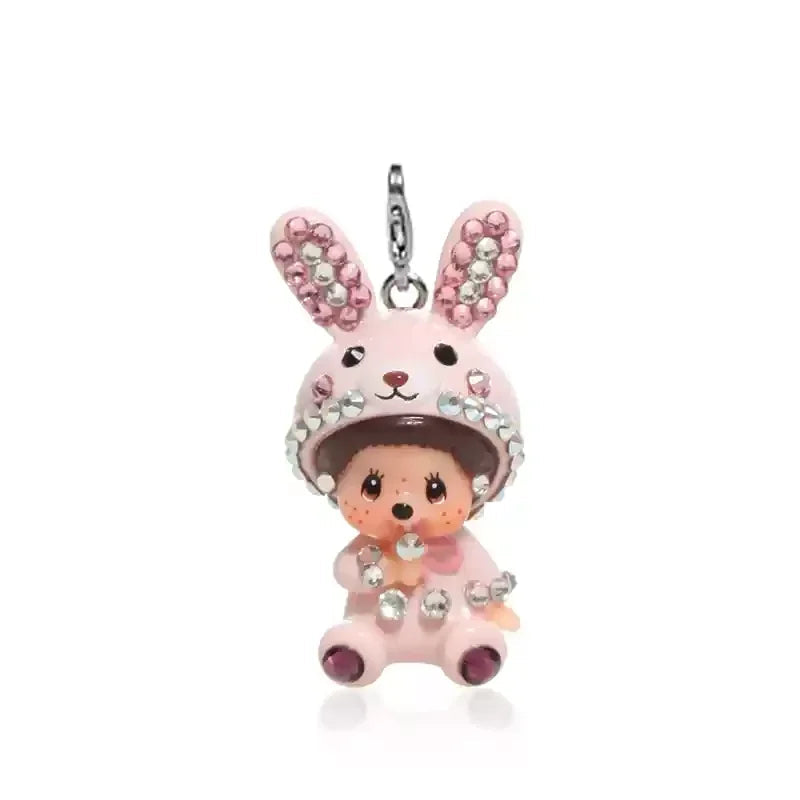 Monchhichi – pendentif mignon pour sac d'école, porte-clés, décoration de téléphone portable, ornements Anime, jouet…