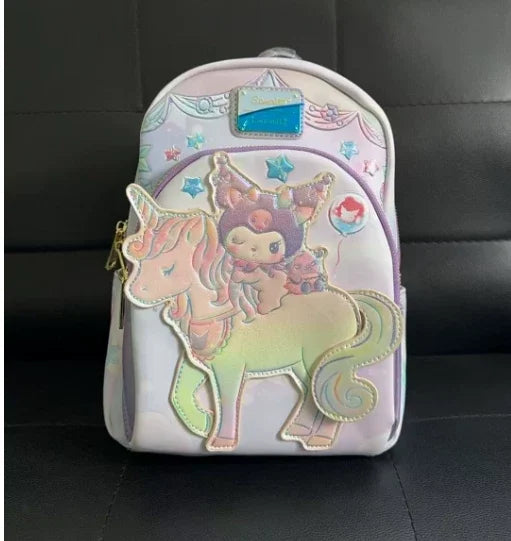 Sac à Dos Kuromi Double Bandoulière – Cartable Kawaii