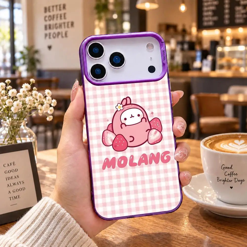 iPhone Hülle Molang – Bunter Rahmen, Kameraschutz