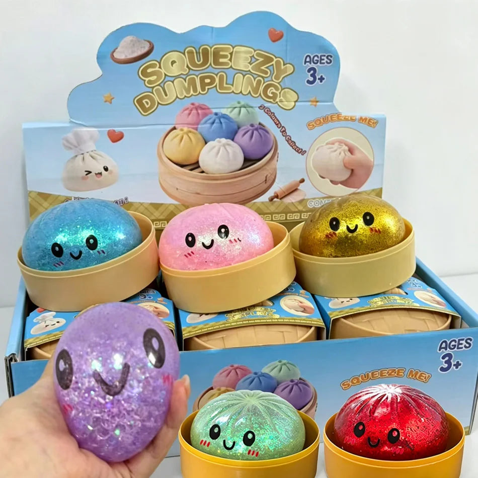Glitter Dumpling Squishy Anti-Stress – Set of 1 to 12 Pieces