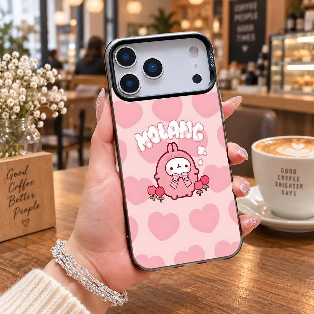 iPhone Hülle Molang – Bunter Rahmen, Kameraschutz