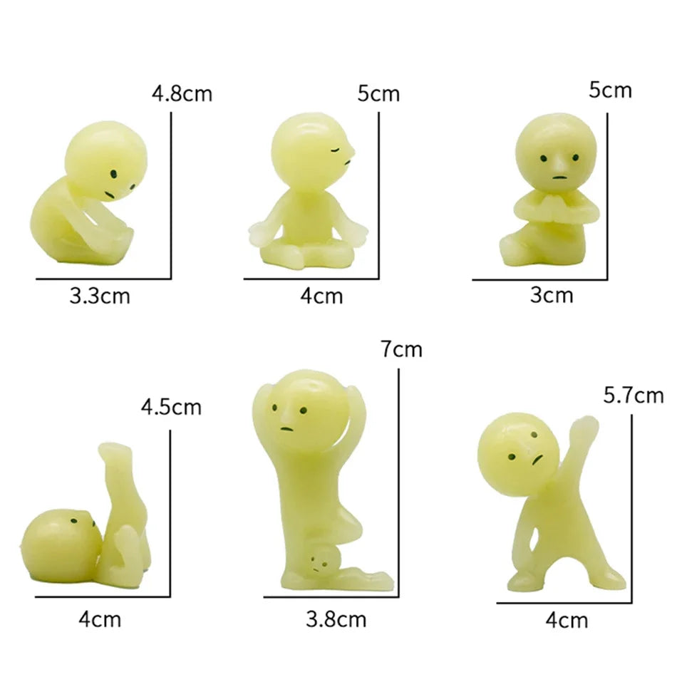 Yoga Room Series: Blind Box Figurine Surprise Gift Box with Multiple Luminous Green Dolls for Decorative Toy