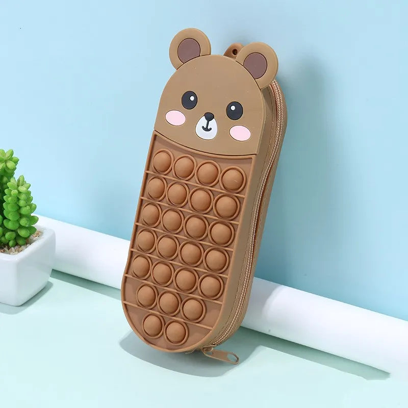 1Pc New Cartoon Silicone Pencil Case Pioneer of Rodent Eradication Stationery Storage Bag Decompression Stationery Box – b