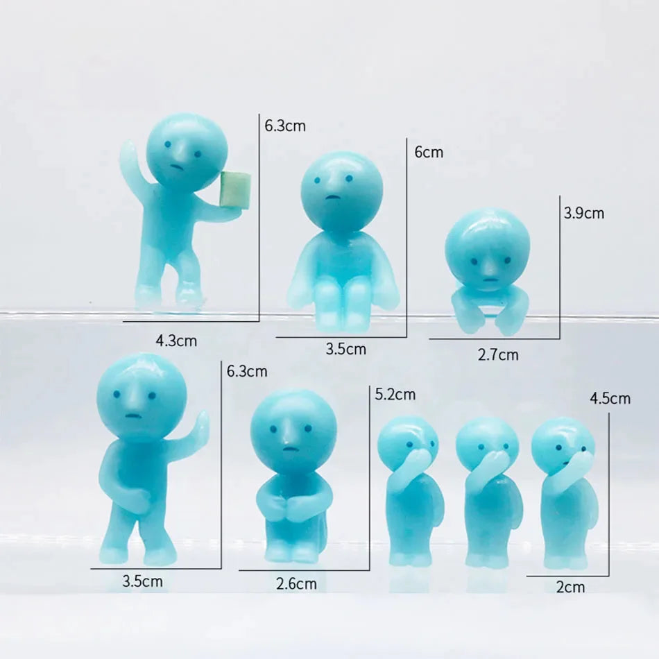 Yoga Room Series: Blind Box Figurine Surprise Gift Box with Multiple Luminous Green Dolls for Decorative Toy