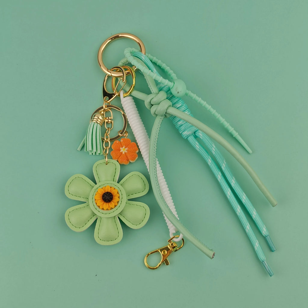 New In Leather Sunflower Bag Charms Fashionable Pendant Of Bag Braided Rope Woman Keychain Accessories Gift Wholesale – vue 3