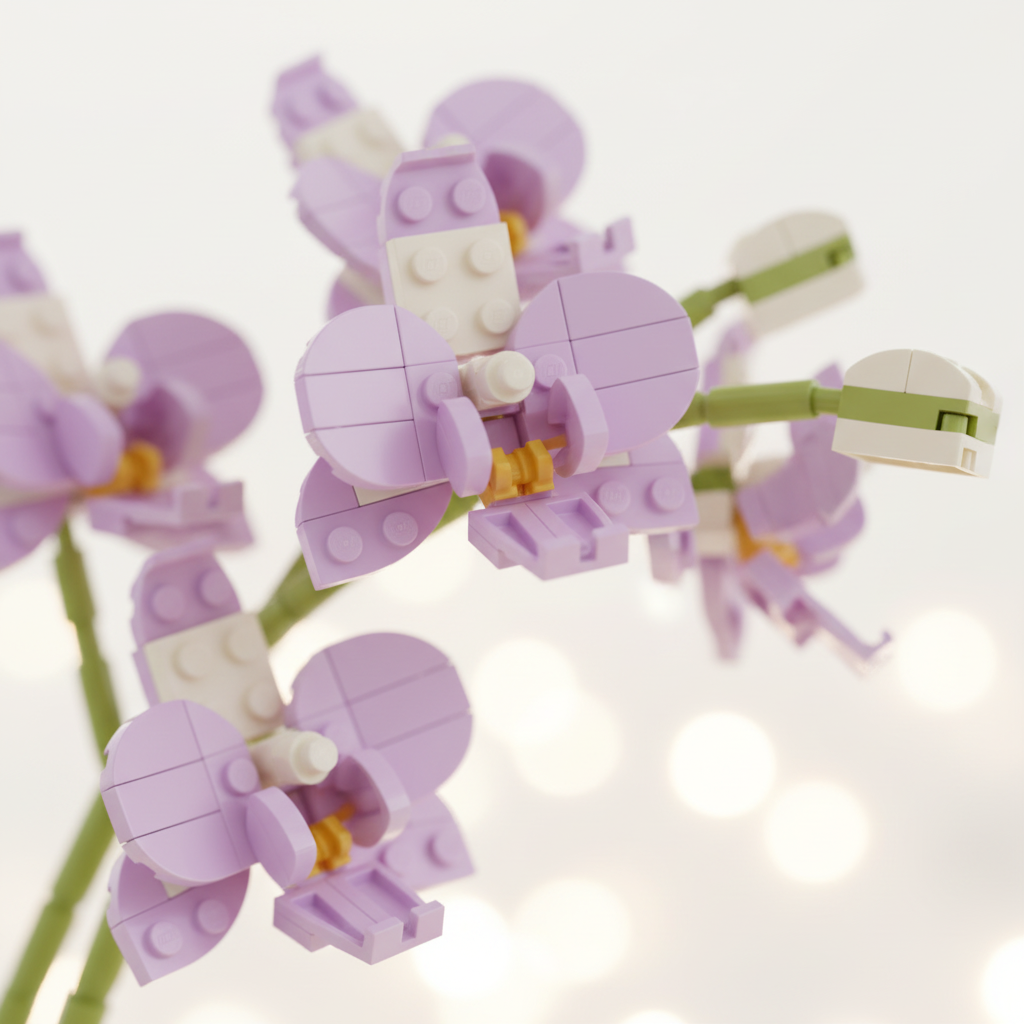 Potted Plant Building Blocks, Creative Orchid, Cymbidium, Eternal Flowers, Simulation Phalaenopsis, DIY Bricks, Toys, Valentine's Day Gift