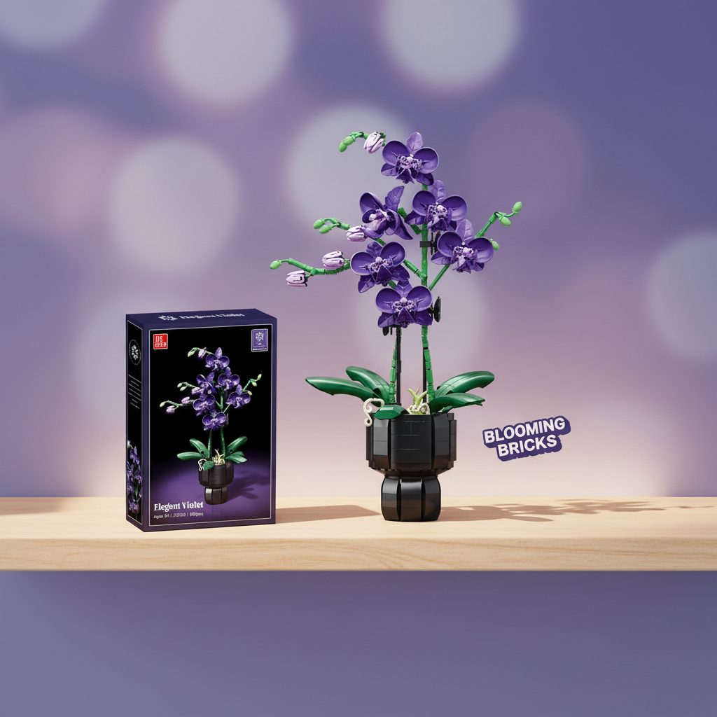 Potted Plant Building Blocks, Creative Orchid, Cymbidium, Eternal Flowers, Simulation Phalaenopsis, DIY Bricks, Toys, Valentine's Day Gift