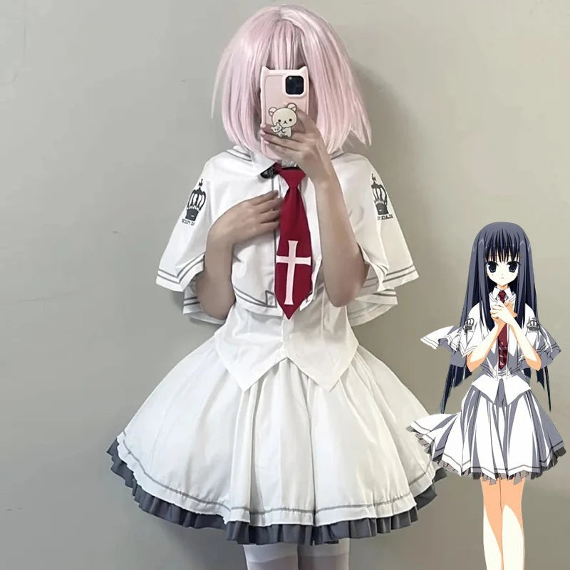 Anime Wonderful Everyday Down the Rabbit Hole Minakami Yuki Cosplay Costume Women Shirt Skirt Shawl JK Uniform… | BubuKawaii