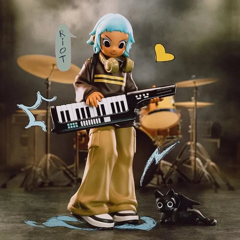 POP MART – boîte aveugle de la série Peach Riot Rise Up, jouets, figurine d'action Anime Kawaii, boîte mystère…