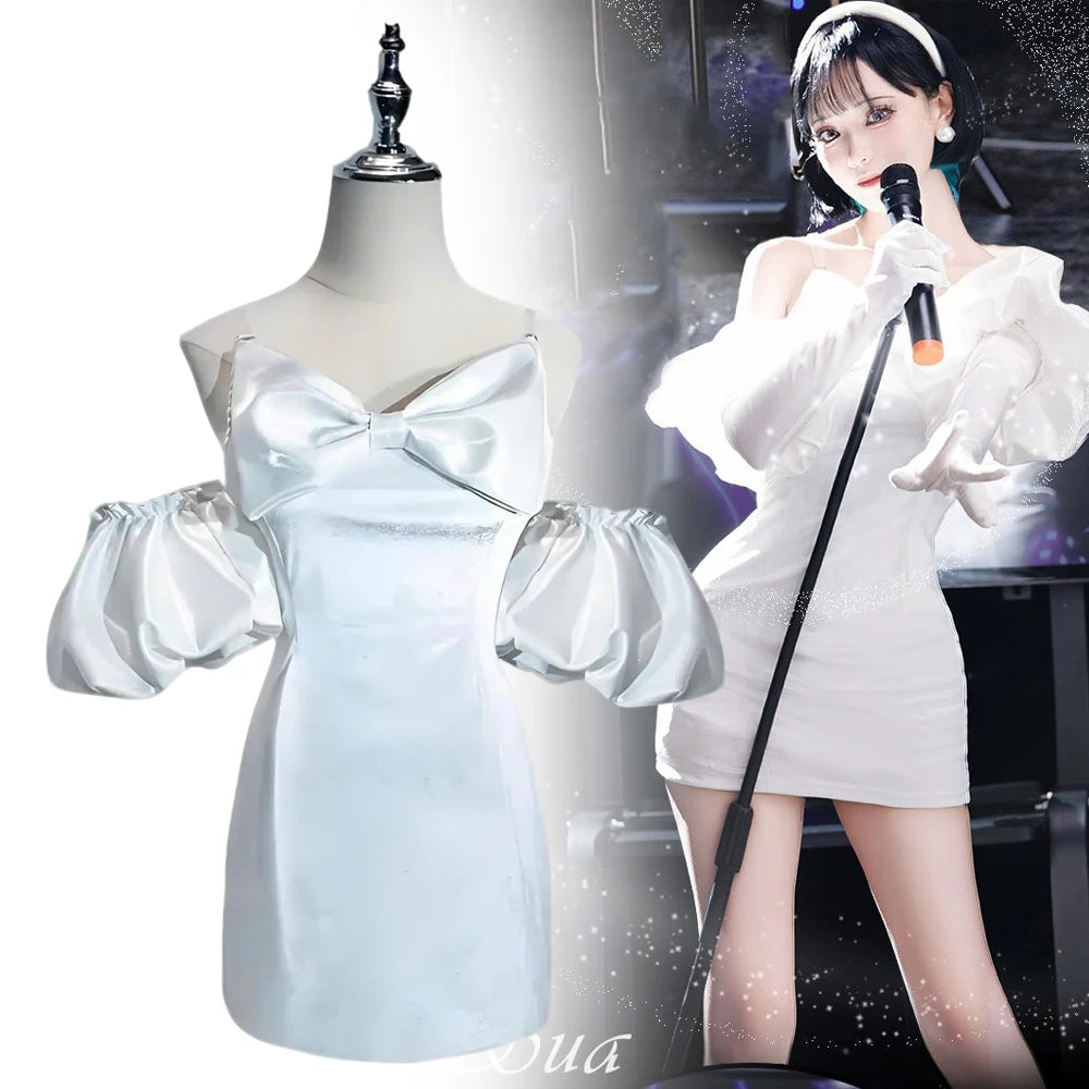 Anime Alien Stage Sua Cosplay Dress Costume Women White Bodycon Skirt Stage Uniform Halloween Carnival Clothes | BubuKawaii