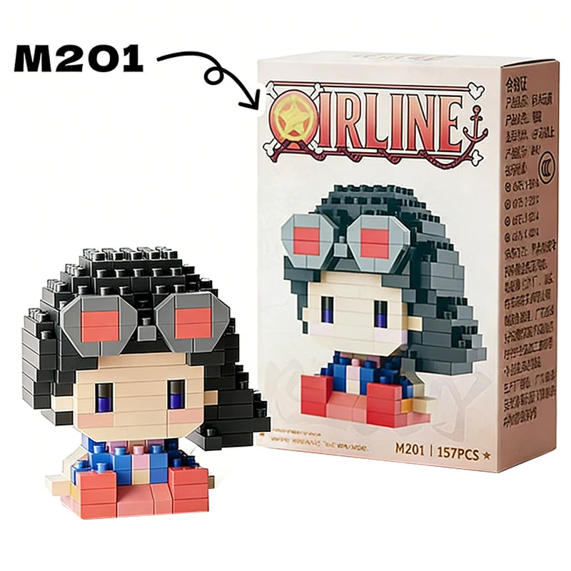 Mon Bubu Kawaii – Micro Blocs de Construction One Piece – Personnages Anime (Chopper, Zoro, Robin, Buggy)