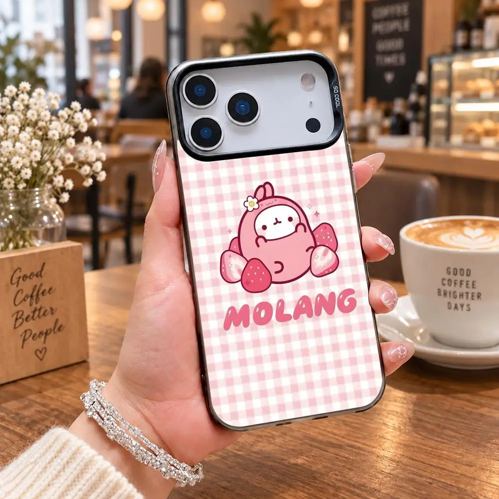 iPhone Hülle Molang – Bunter Rahmen, Kameraschutz