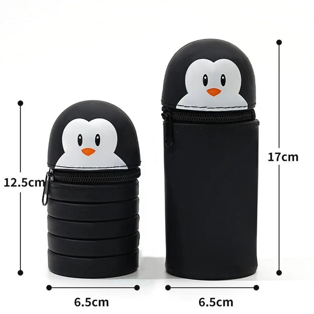 Cartoon Animal Foldable Silicone Pencil Case Flexible Desk Organizer Stationery Storage Bag Cute… – vue 6 | BubuKawaii