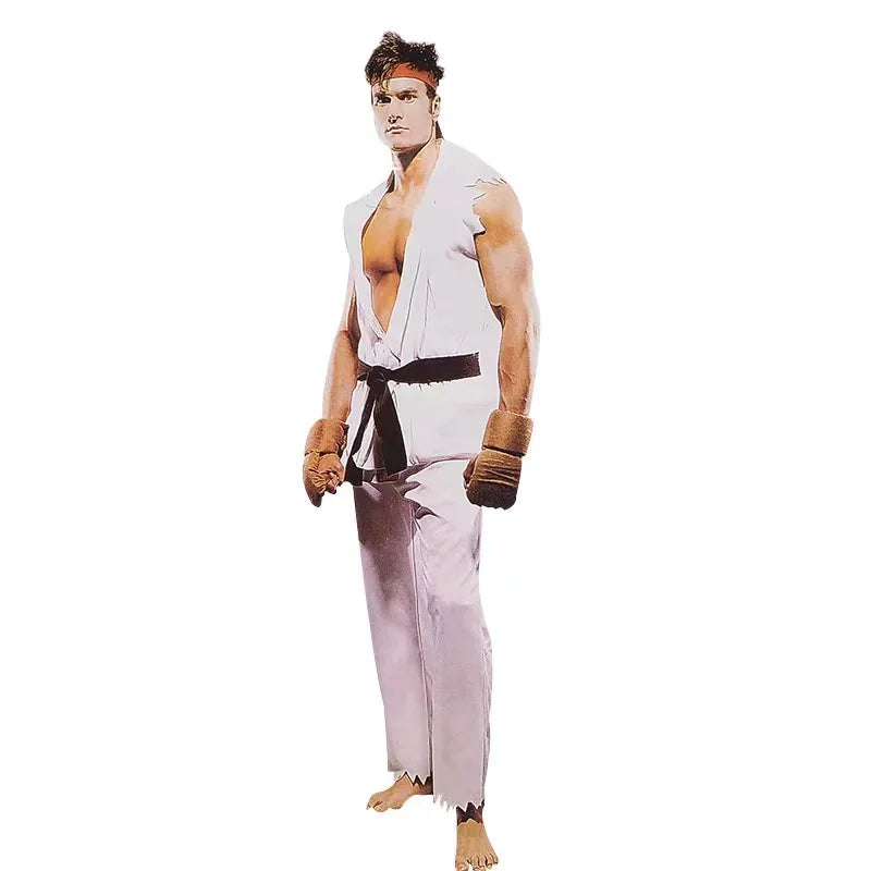 Game Ken Masters Ryu Cosplay Costume Adult Men Stage Performance Clothes Karate Uniform Halloween Carnival Outfits – A