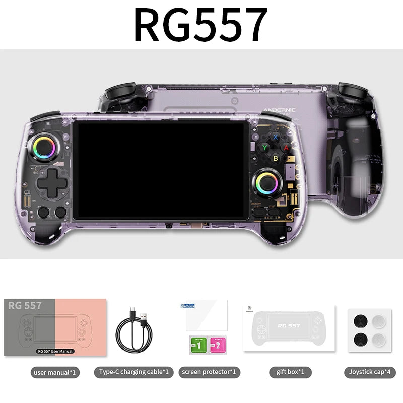 RG557 Handheld Game Console 5.48 Inch AMOLED Screen Size Android 14 Bluetooth 5.3 WIFI 5500mah PSP PS2 Boy Gift – Violet…