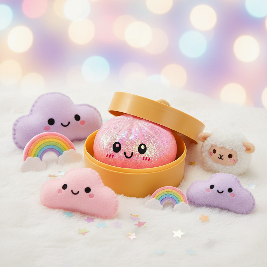 Squishy Dumpling Pailleté Anti-Stress – Coffret 1 à 12 pièces
