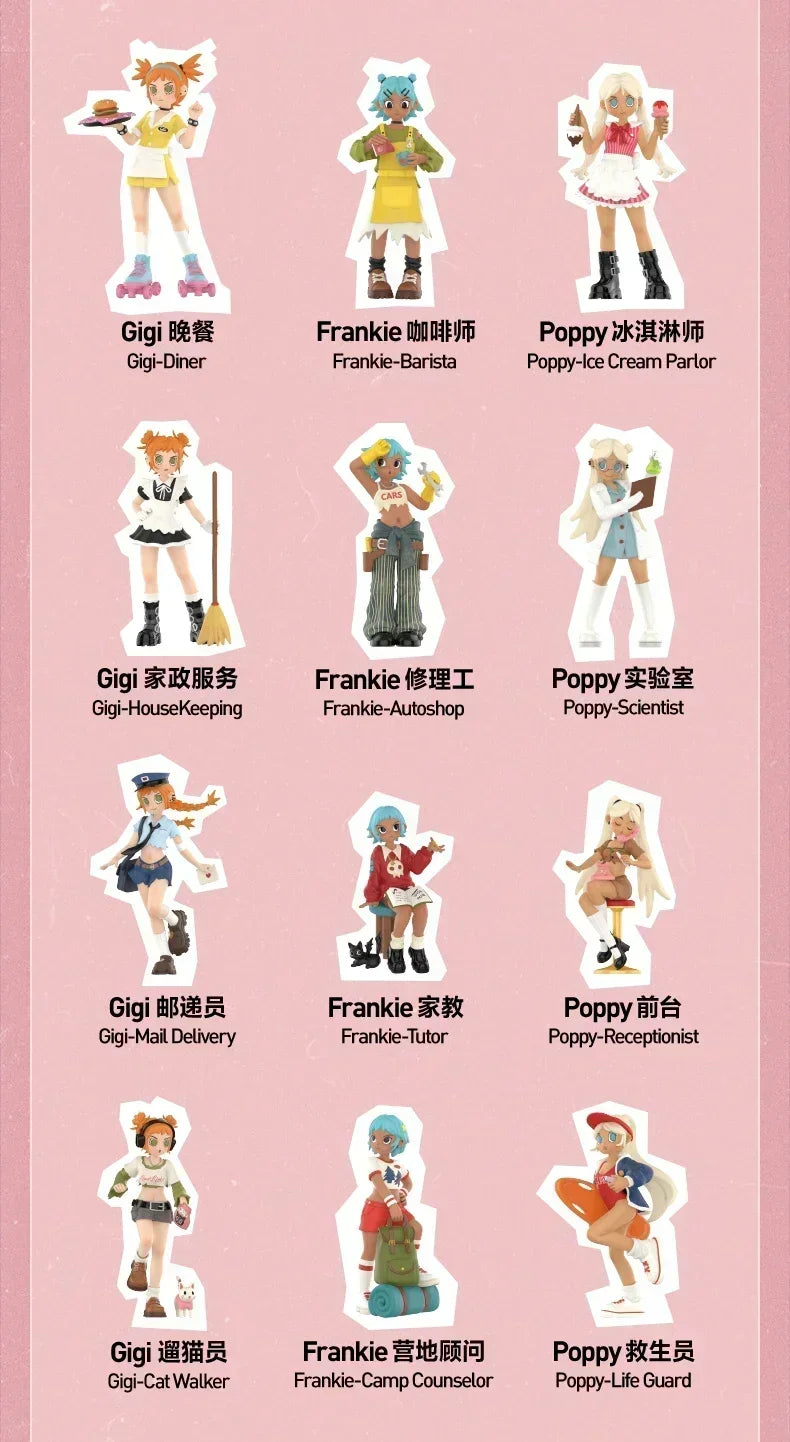 POP MART – boîte aveugle série Peach Riot Rush Hour, jouets, figurine d'action Anime Kawaii, décoration de bureau…