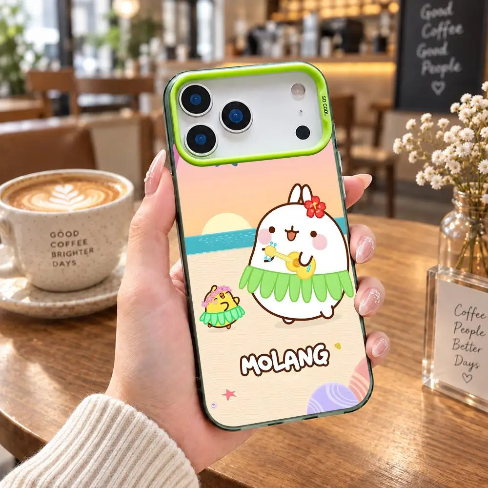 iPhone Hülle Molang – Bunter Rahmen, Kameraschutz