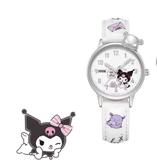 Montre Quartz Kawaii – Hello Kitty, Kuromi & Cinnamoroll – Jaune | BubuKawaii