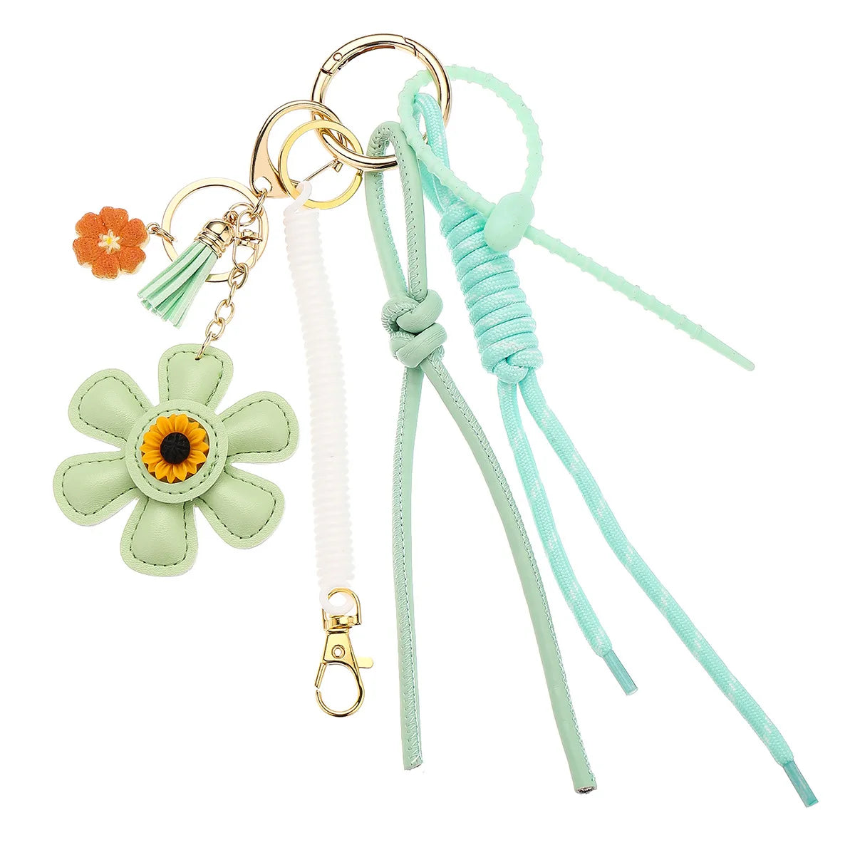 New In Leather Sunflower Bag Charms Fashionable Pendant Of Bag Braided Rope Woman… – Vert clair – vue 7 | BubuKawaii