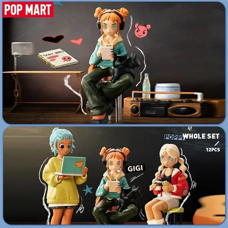 POP MART – boîte aveugle de la série Peach Riot Rise Up, jouets, figurine d'action Anime Kawaii, boîte mystère…