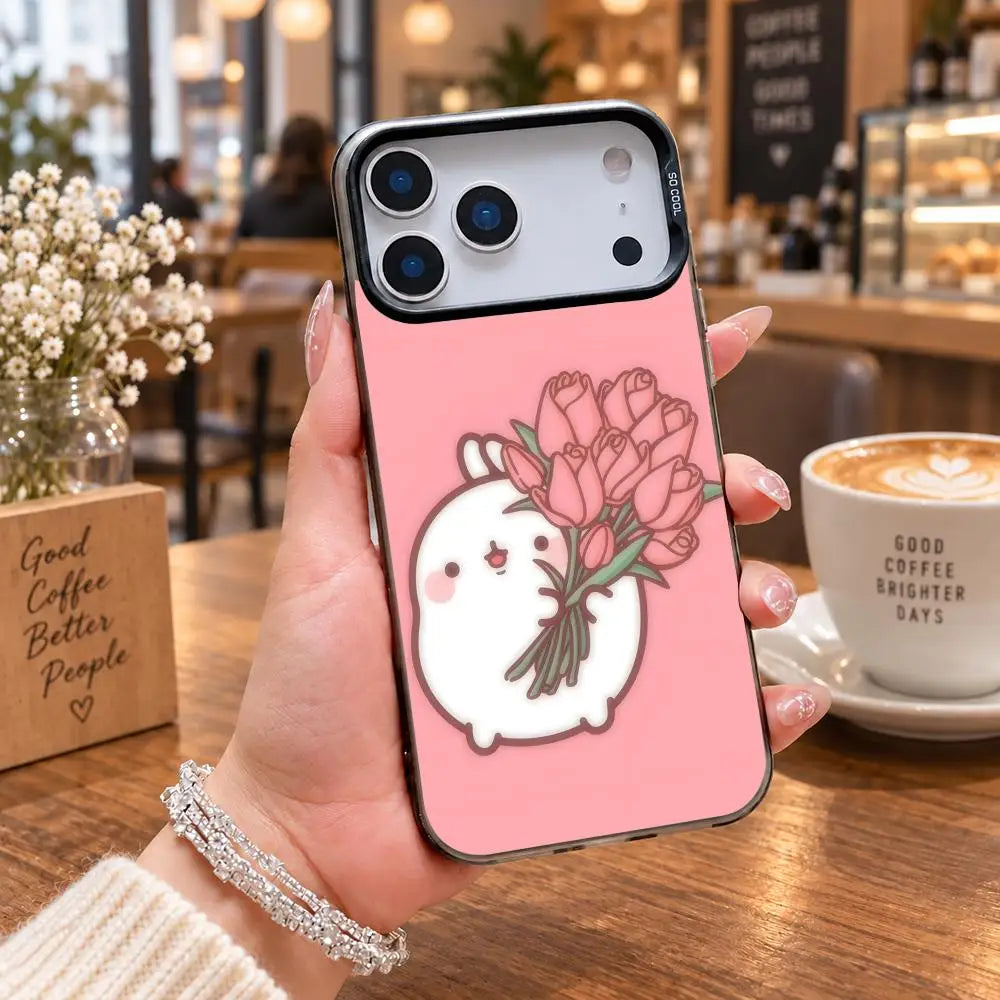 iPhone Hülle Molang – Bunter Rahmen, Kameraschutz