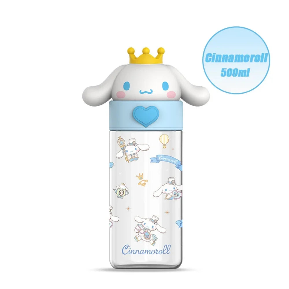 Kawaii Transparent Water Bottle 500ml – Hello Kitty & Friends