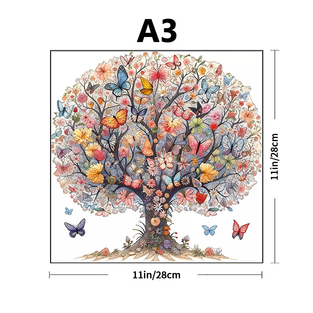 Tree of Life Creative Wooden Puzzle - Irregular fragmented wooden toys - Handmade decorations -… – vue 7 | BubuKawaii