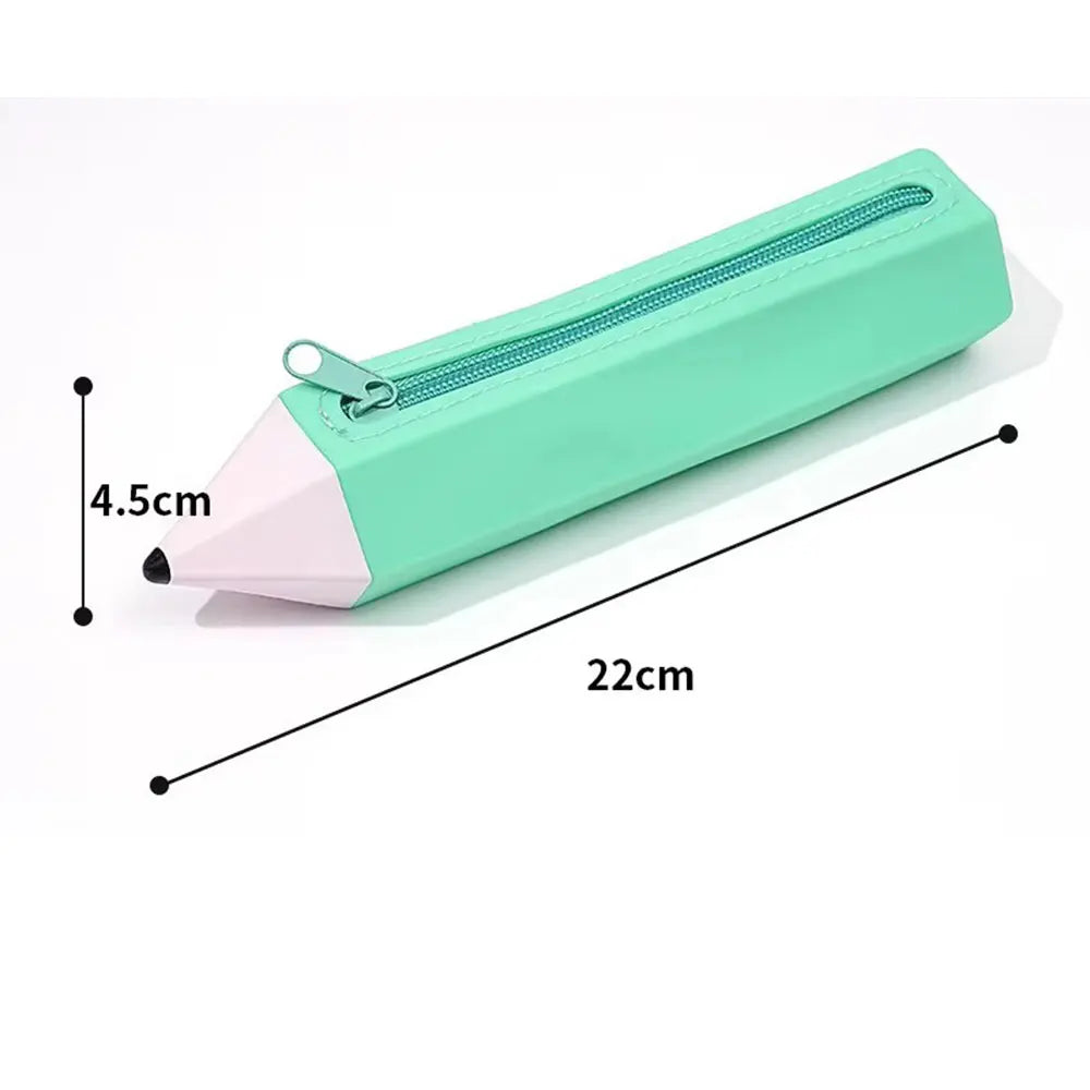 Kawaii Pencil-Shaped Silicone Pencil Case – Large Capacity