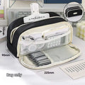 Trousse Scolaire Kawaii Grande Capacité Multi-Poches – Noir | BubuKawaii
