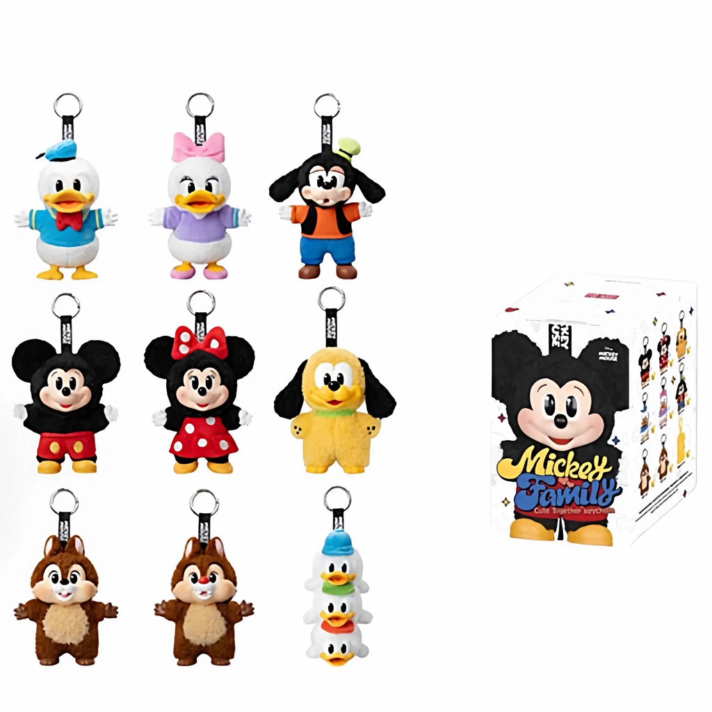 POP MART Mickey Family Cute Together — Plush Blind Box Keychain