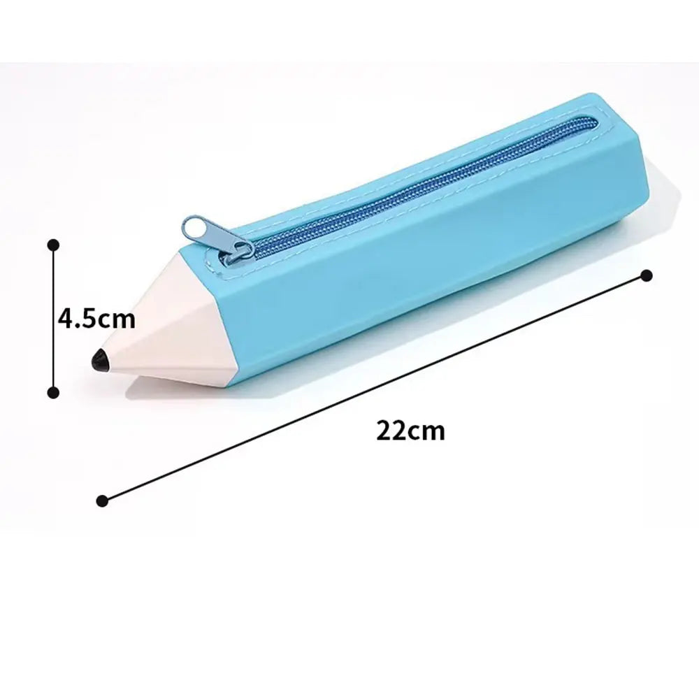 Kawaii Pencil-Shaped Silicone Pencil Case – Large Capacity