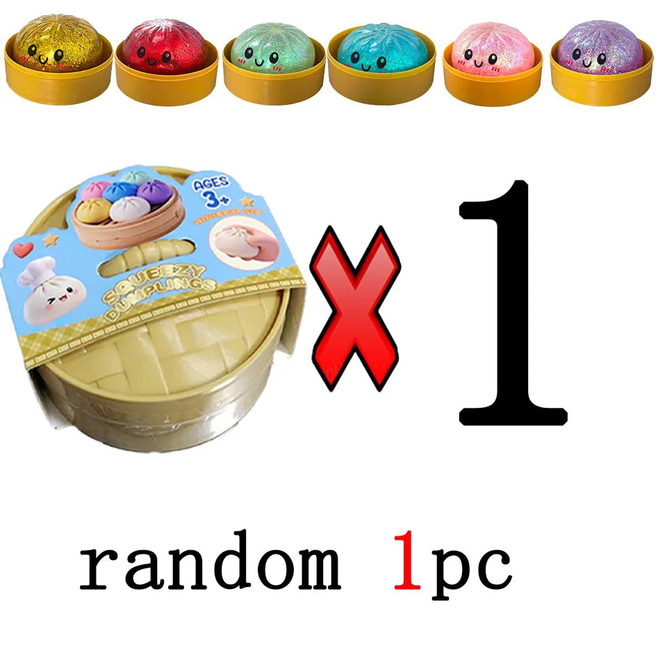 Glitter Dumpling Squishy Anti-Stress – Set of 1 to 12 Pieces