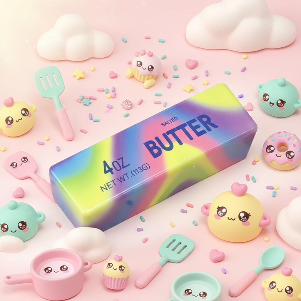 Fidget Toy Bâtonnet de Beurre – Forme Fromage Anti-Stress – vue 2 | BubuKawaii
