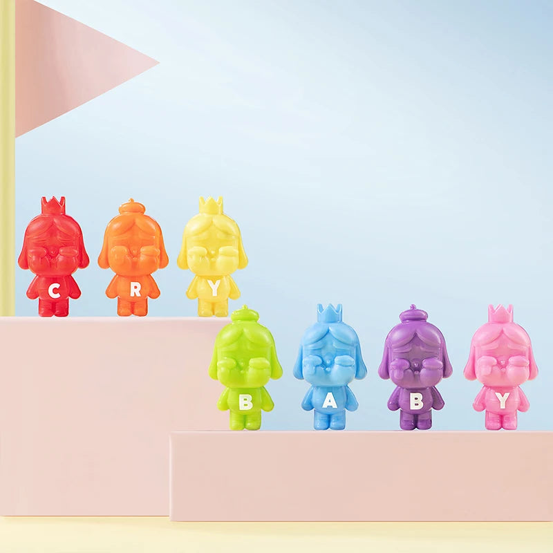 POP MART POP BEAN CRYBABY MINI FIGURE - Ensemble arc-en-ciel / Ensemble de couleurs dégradées