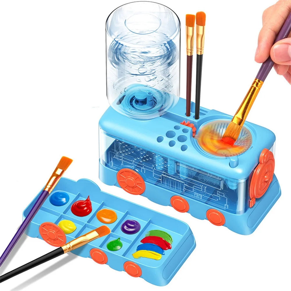 Nettoyeur de Pinceaux 4-en-1 – Support Palette et Bac